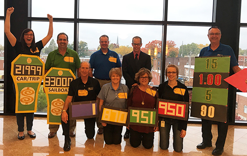 Bank of Washington employees dressed up as Price is Right for Halloween 2018